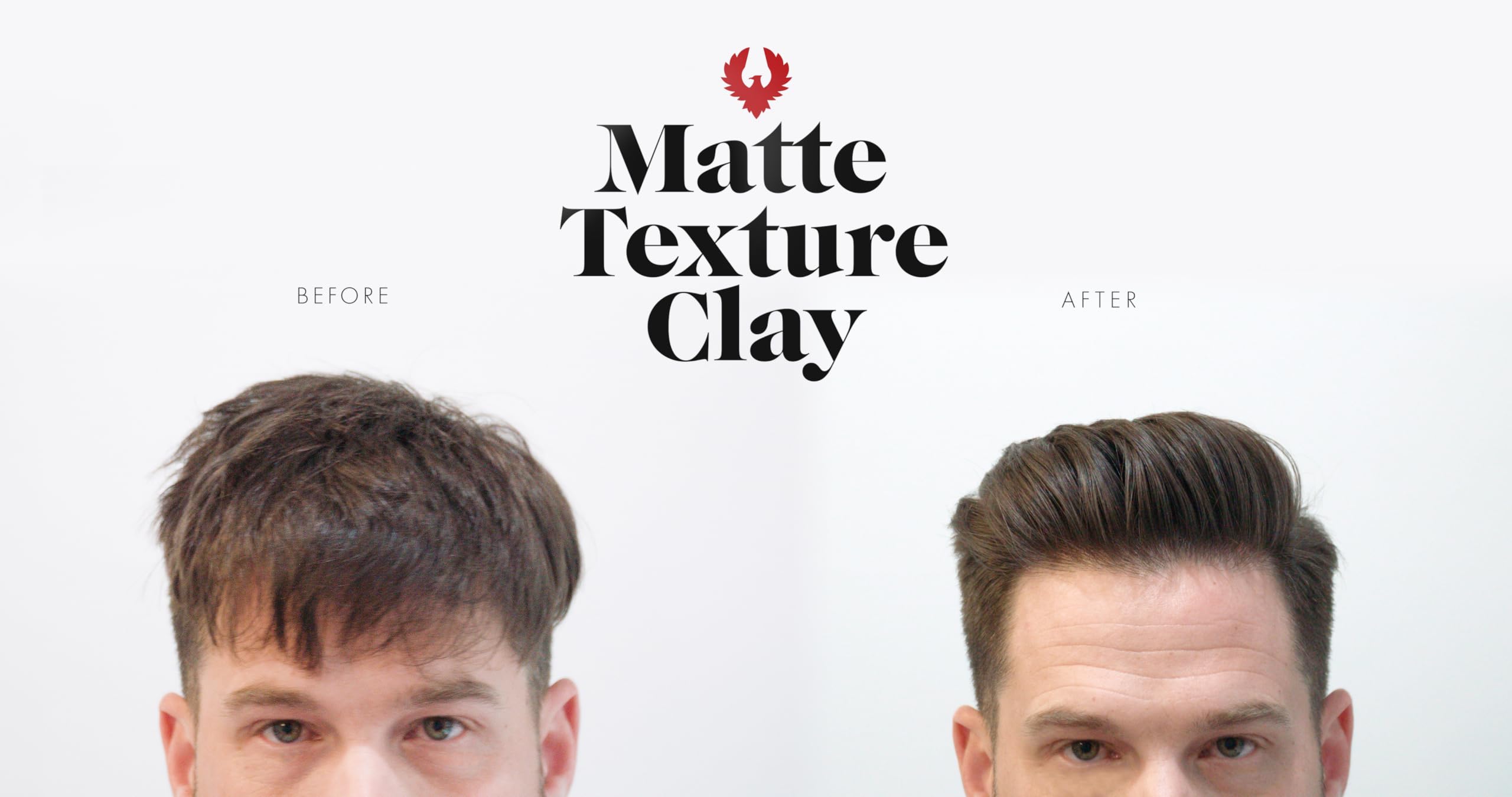 Hands applying Atlas Matte Texture Clay to hair for styling