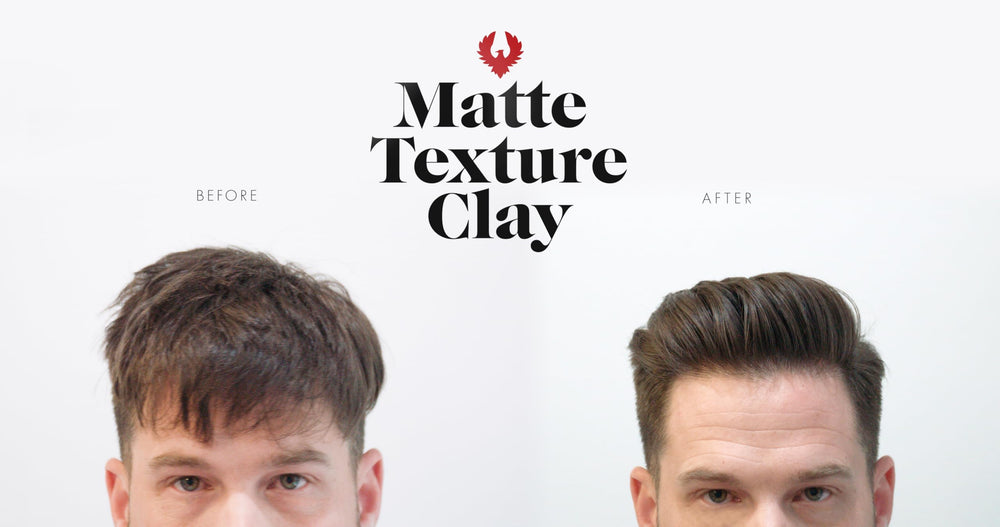 Hands applying Atlas Matte Texture Clay to hair for styling