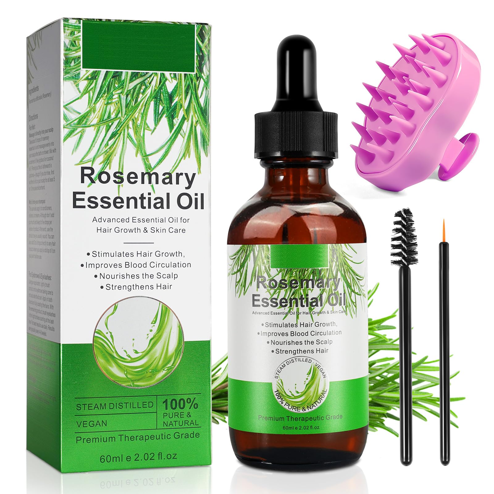 ATOANY rosemary oil bottle 2oz ready for hair and skin care routine