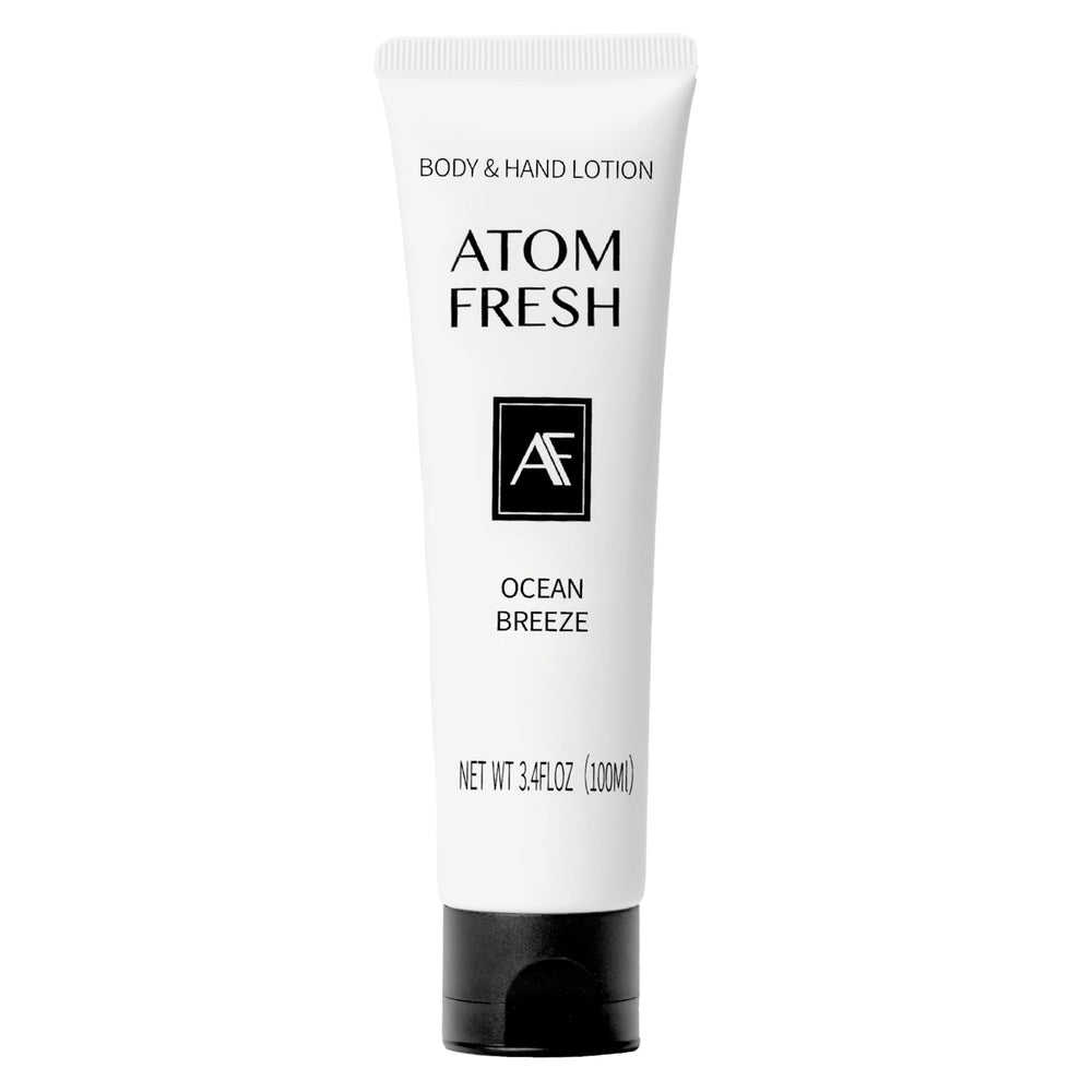 Atom Fresh Laboratory hand cream bottle with ocean breeze scent delivering deep hydration for dry hands