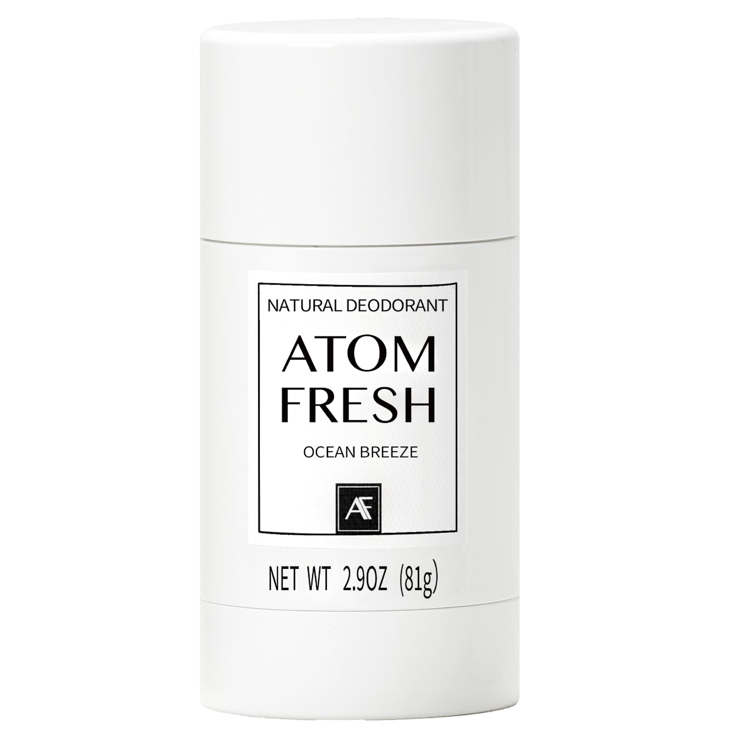 Atom Fresh Laboratory Ocean Breeze deodorant stick for long-lasting freshness.
