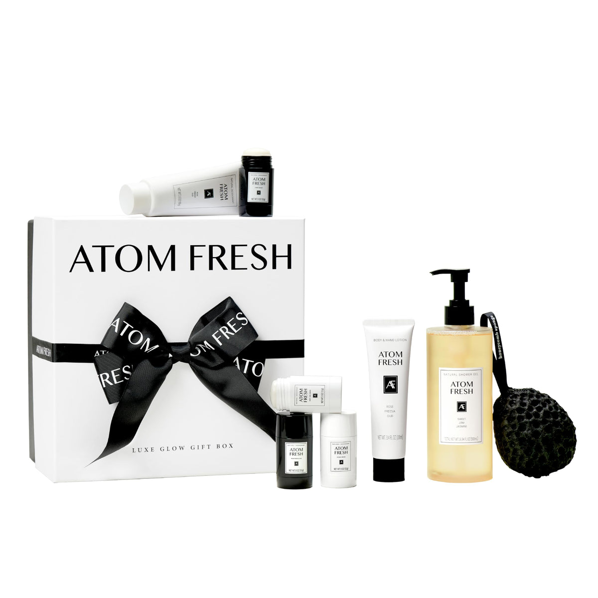 Atom Fresh Laboratory Sweet Jam Jasmine body wash bottle shown for a refreshing, gentle cleanse