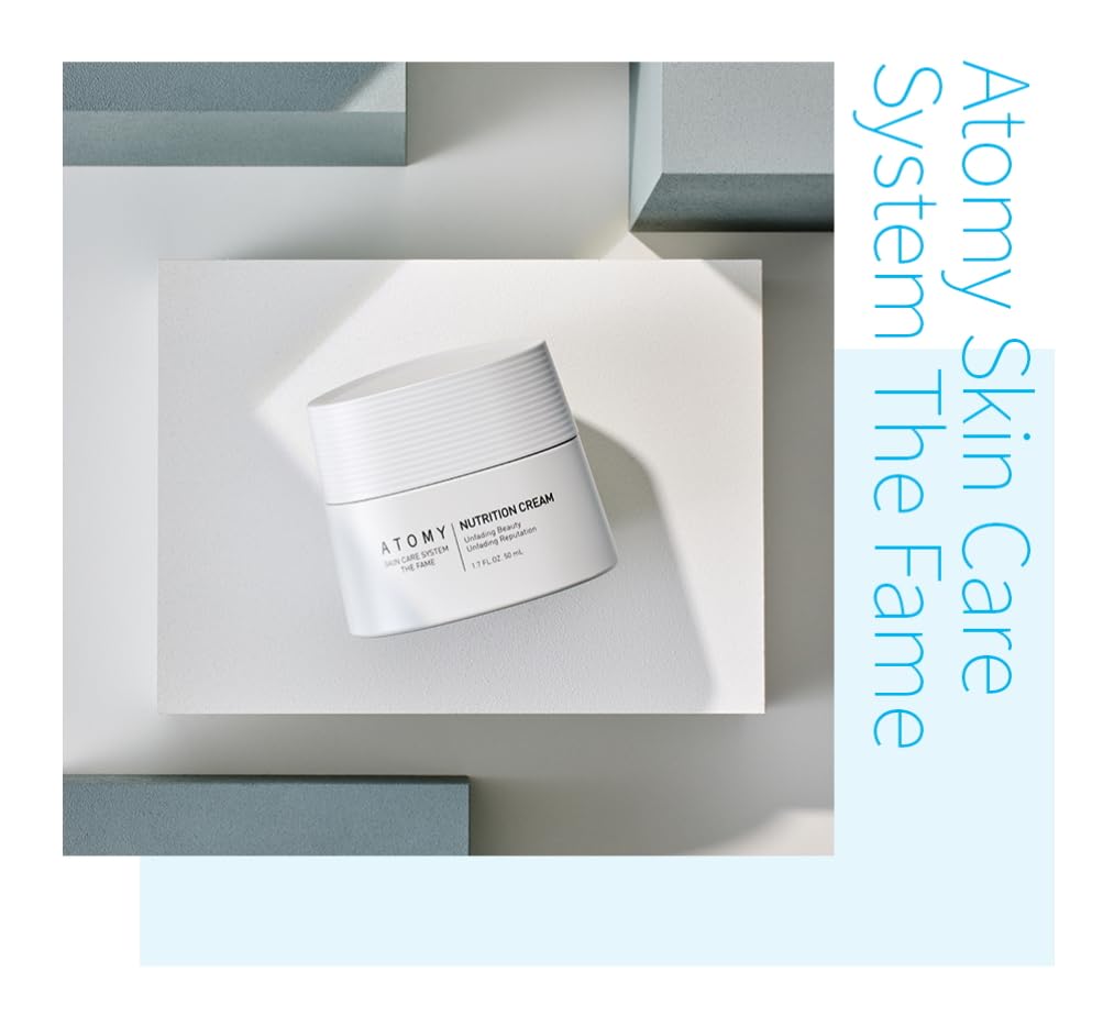 ATOMY The Fame Nutrition Cream texture close-up suggests hydration and a healthy glow.