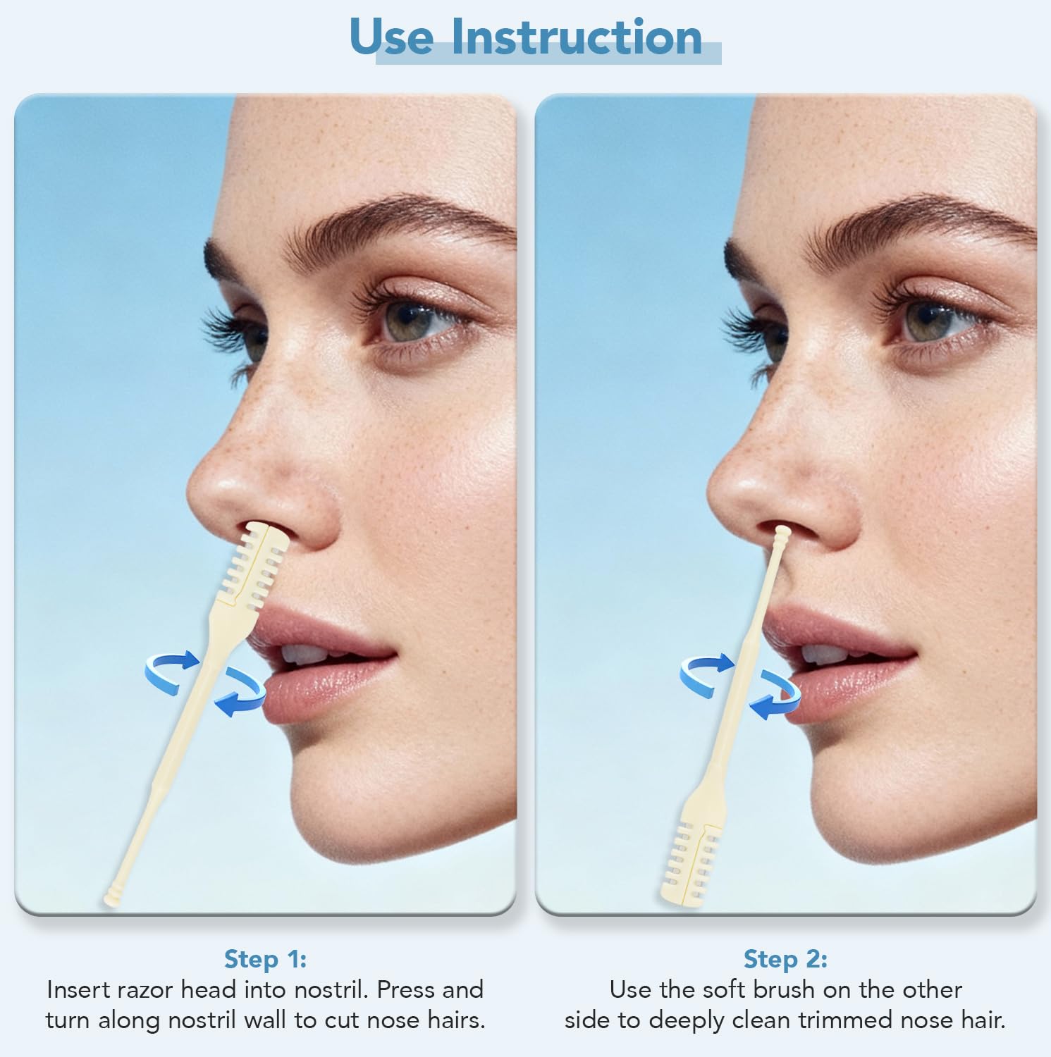 Atoymut nose trimmer in action for quick home touch-ups