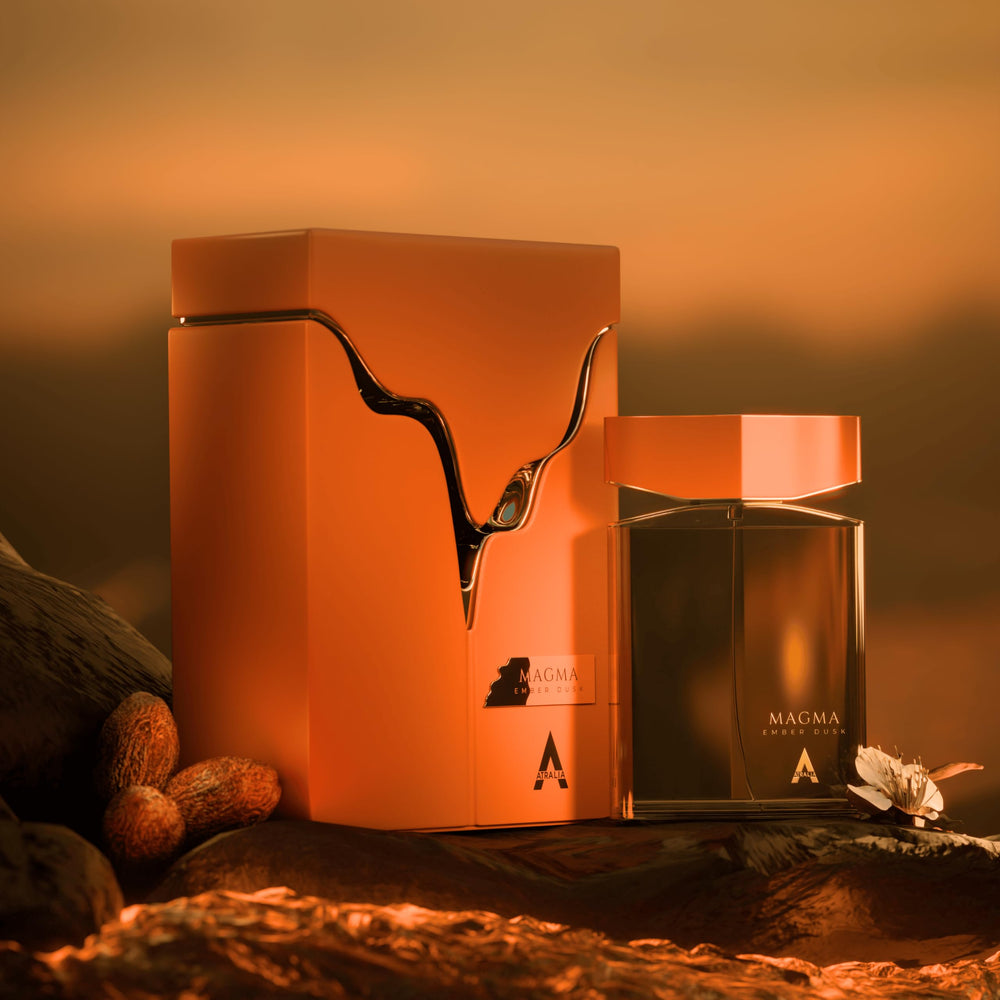Atralia Magma Ember Dusk wooden cap detail, tactile luxury.