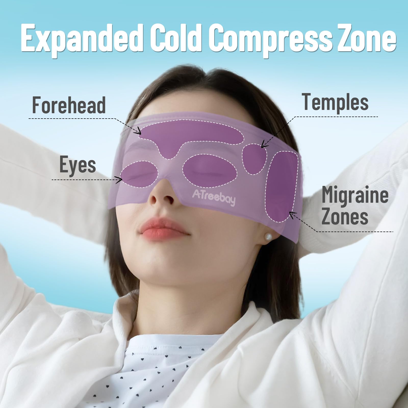 ATreebay Cooling Eye Mask reusable gel design stays pliable when frozen