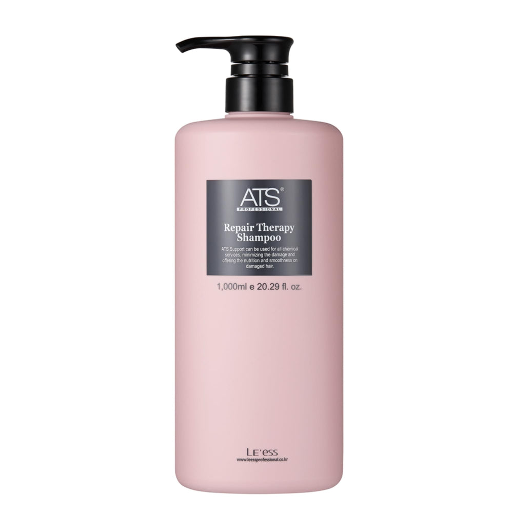 ATS Professional Therapy Shampoo bottle label highlighting amino acids for nourished hair.