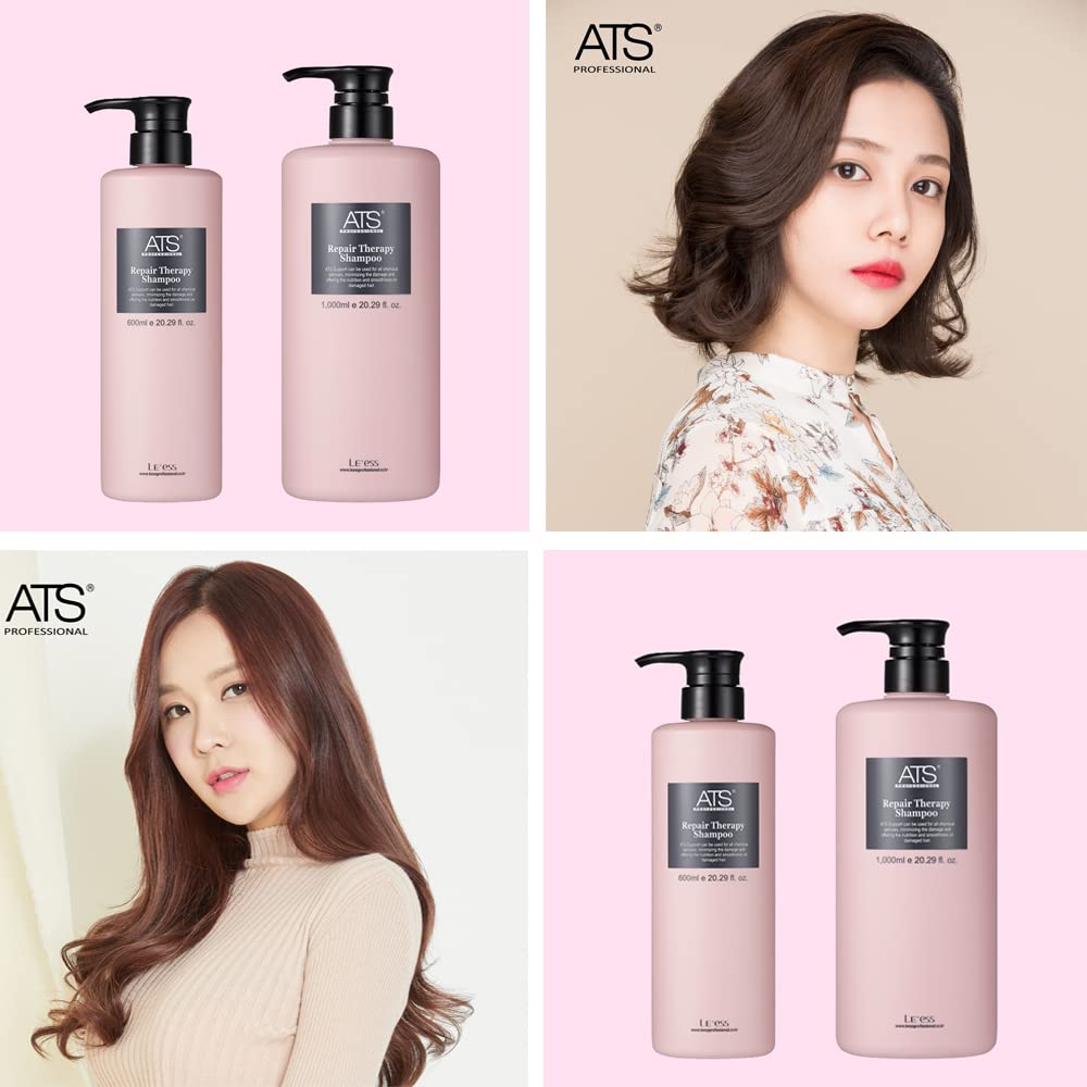 ATS Professional Therapy Shampoo lathering on hair, promoting shine and smoothness.