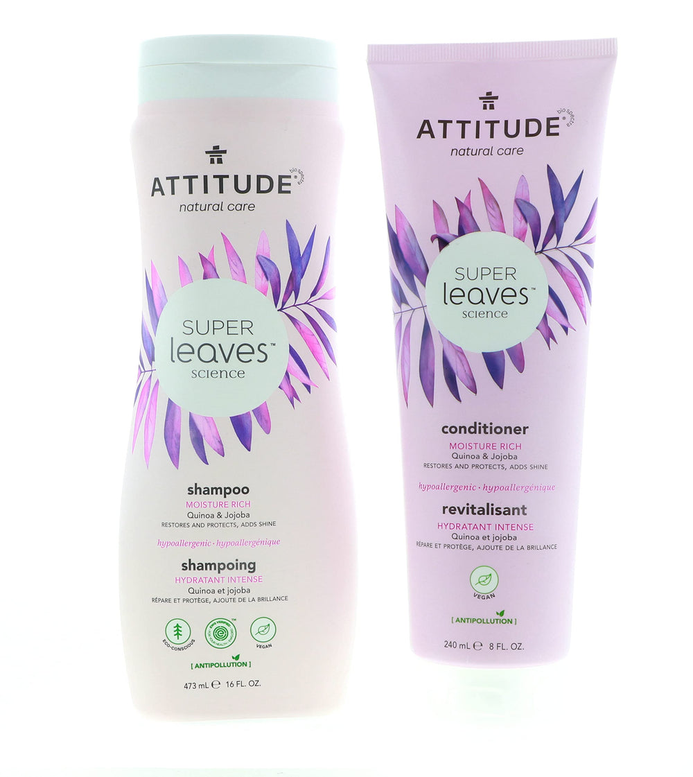 ATTITUDE Super Leaves bundle: shampoo and conditioner for deep hydration and shine