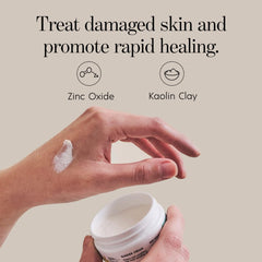 Texture swatch of kaolin clay in ATTN : GRACE Barrier Cream for barrier protection.