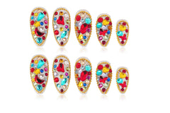 Atuhua bling rhinestones press-on nails for sparkling evenings