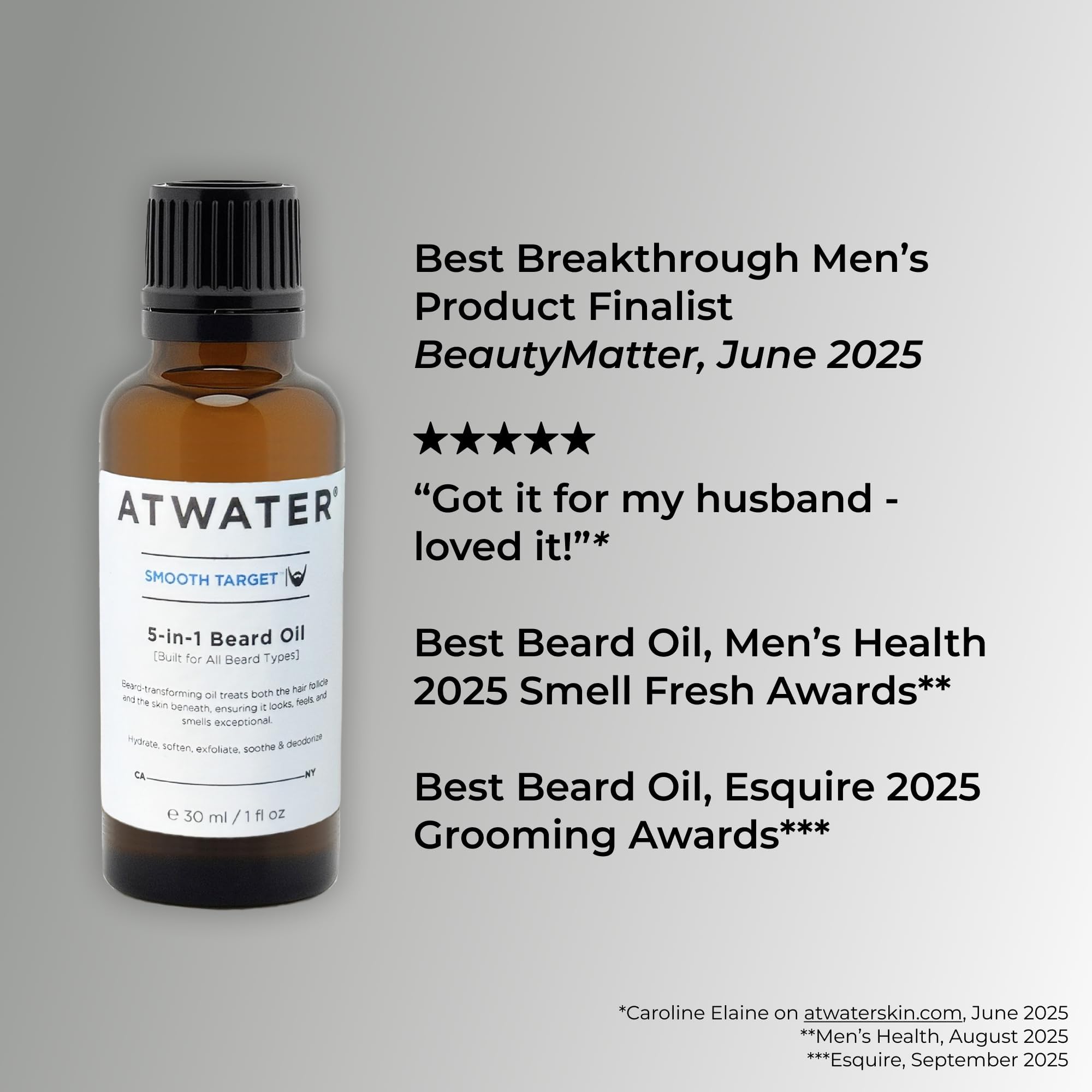 ATWATER blend with argan, rice bran, and apple seed oils for soothing hydration.