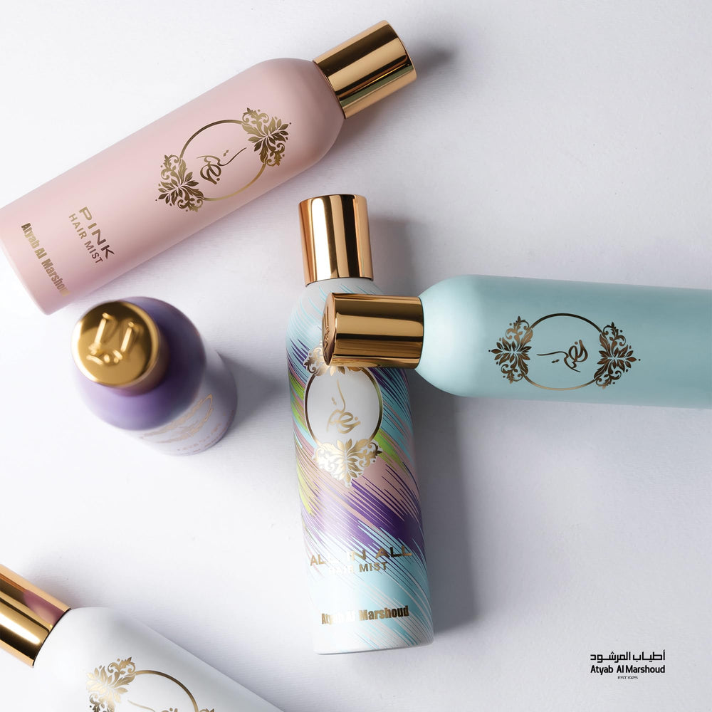 ATYAB AL MARSHOUD Pink Khisla Hair Mist reveals oud note closeup