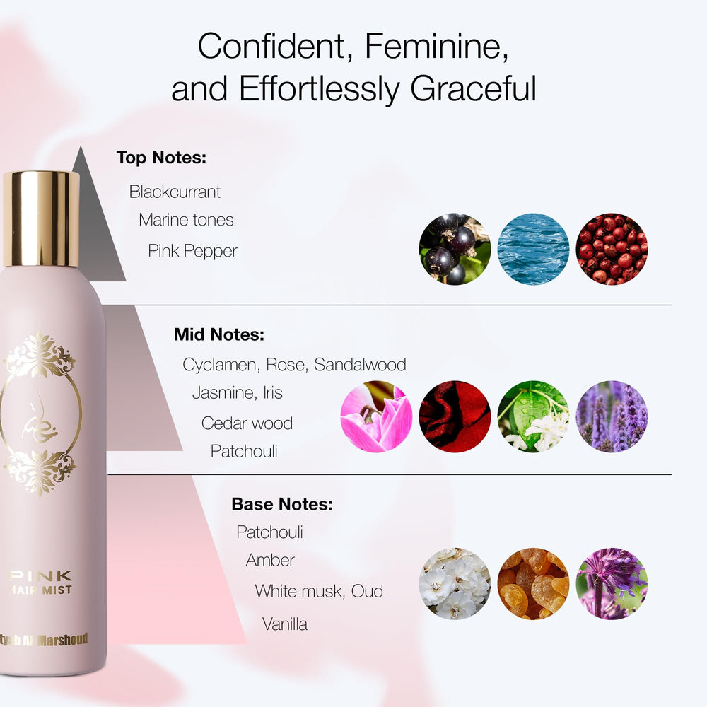 ATYAB AL MARSHOUD Pink Khisla Hair Mist raspberry and patchouli hint visible