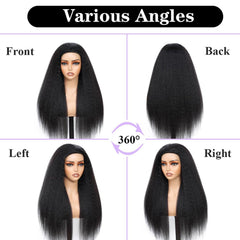 AUABEAUTY drawstring ponytail-ready half wig offers secure fit