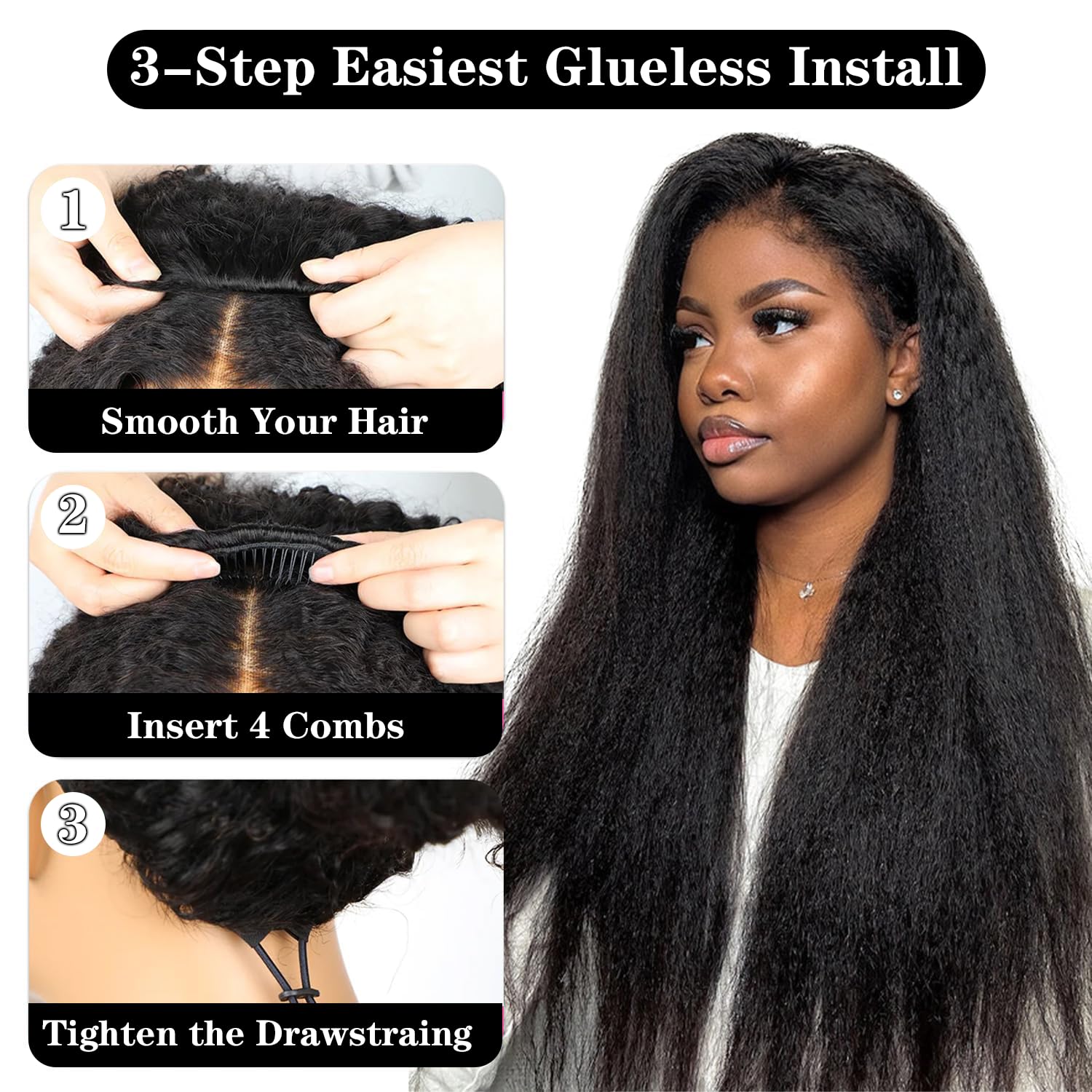 AUABEAUTY natural edge invisible hairline half wig blends with hair