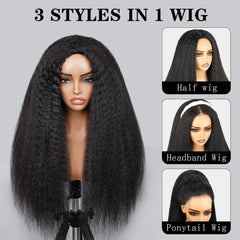 AUABEAUTY seamless 3-in-1 half wig flip style for quick change