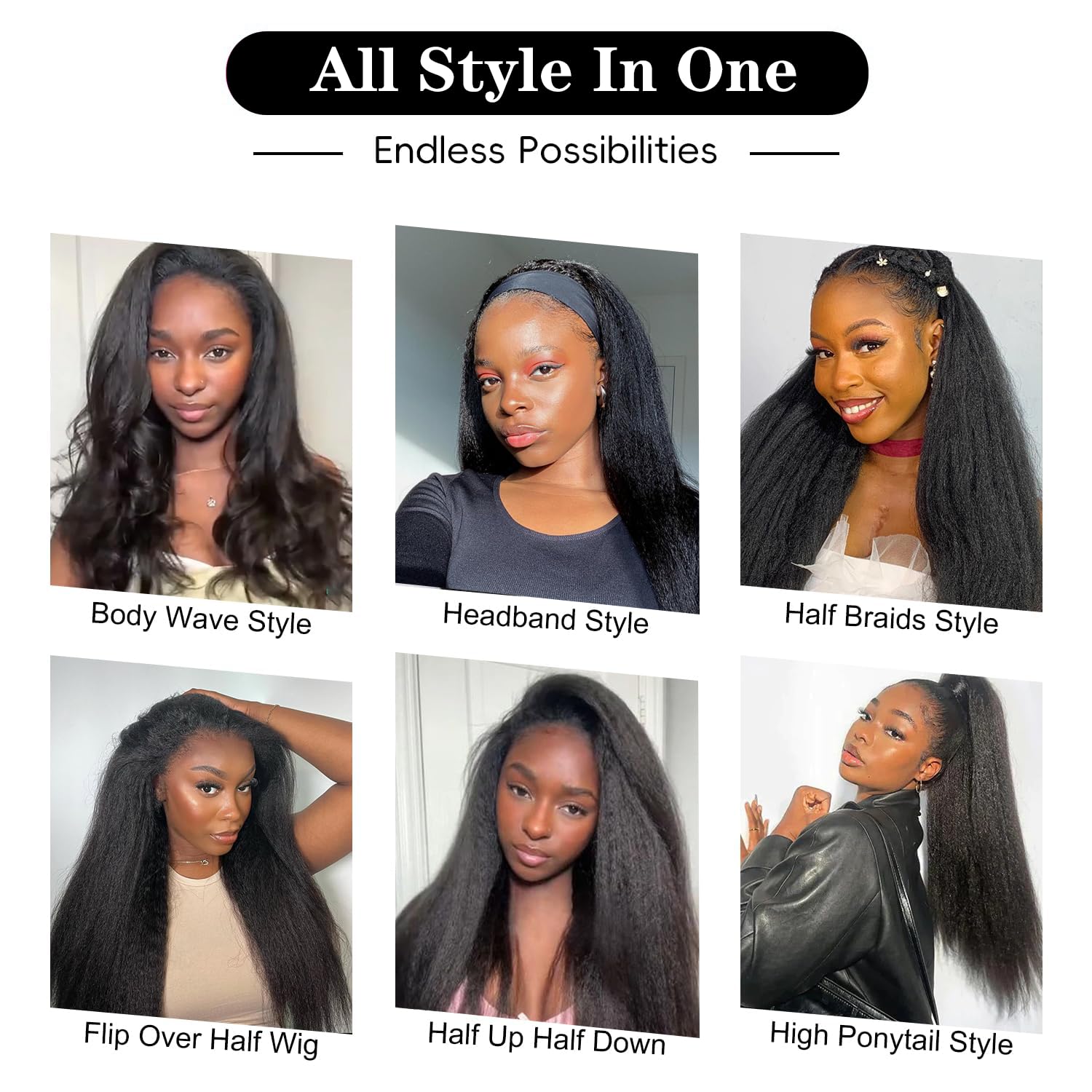 AUABEAUTY versatile half wig ideal for parties and travel