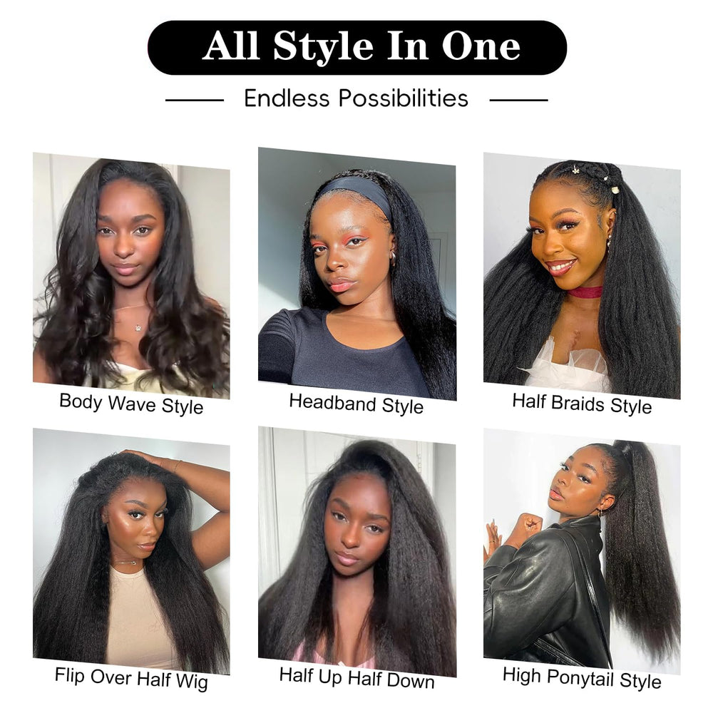 AUABEAUTY versatile half wig ideal for parties and travel