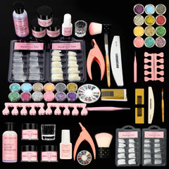 Aucarkee acrylic kit with three-color powders for easy at-home nails