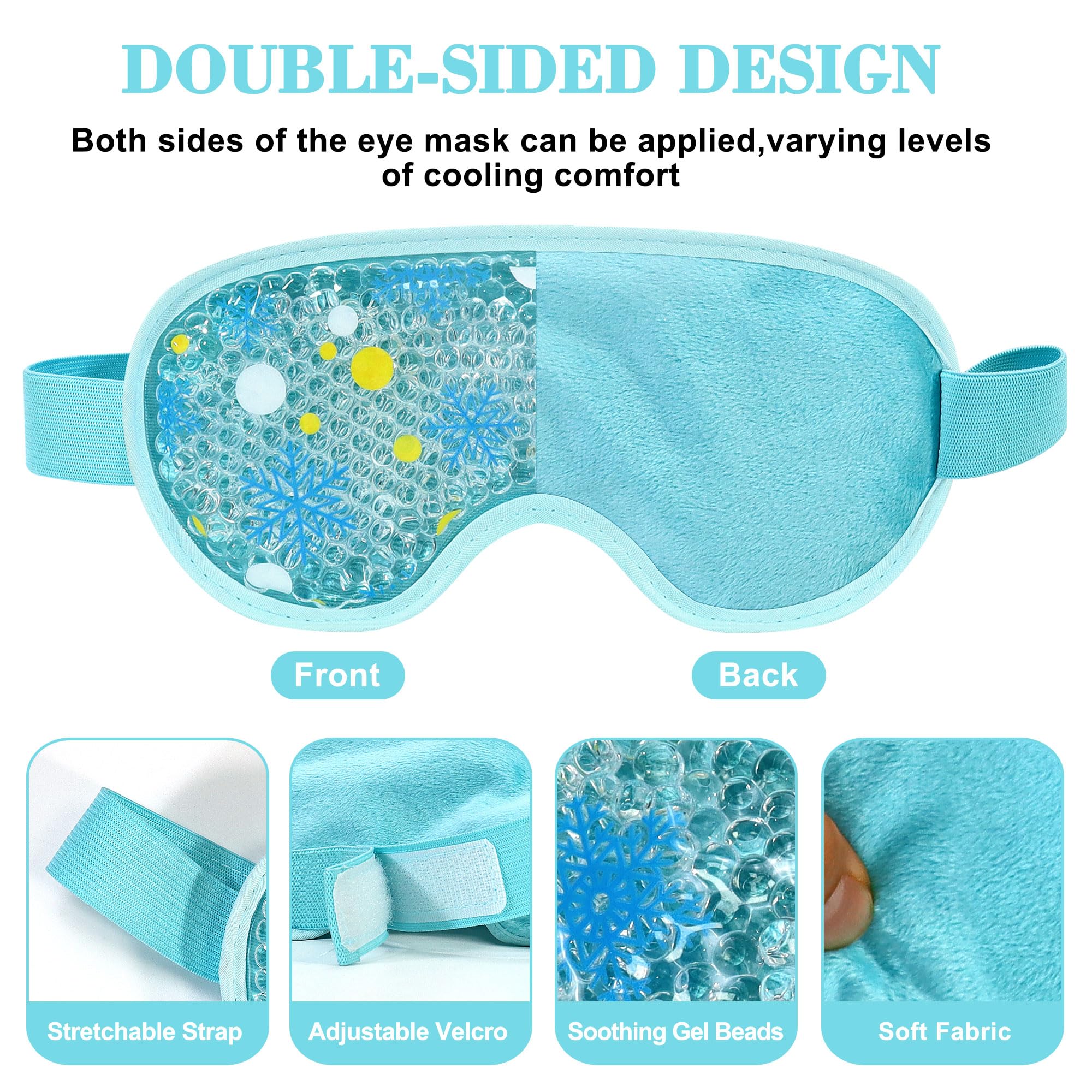 AUDFA eye mask with adjustable head strap for a secure, comfortable fit