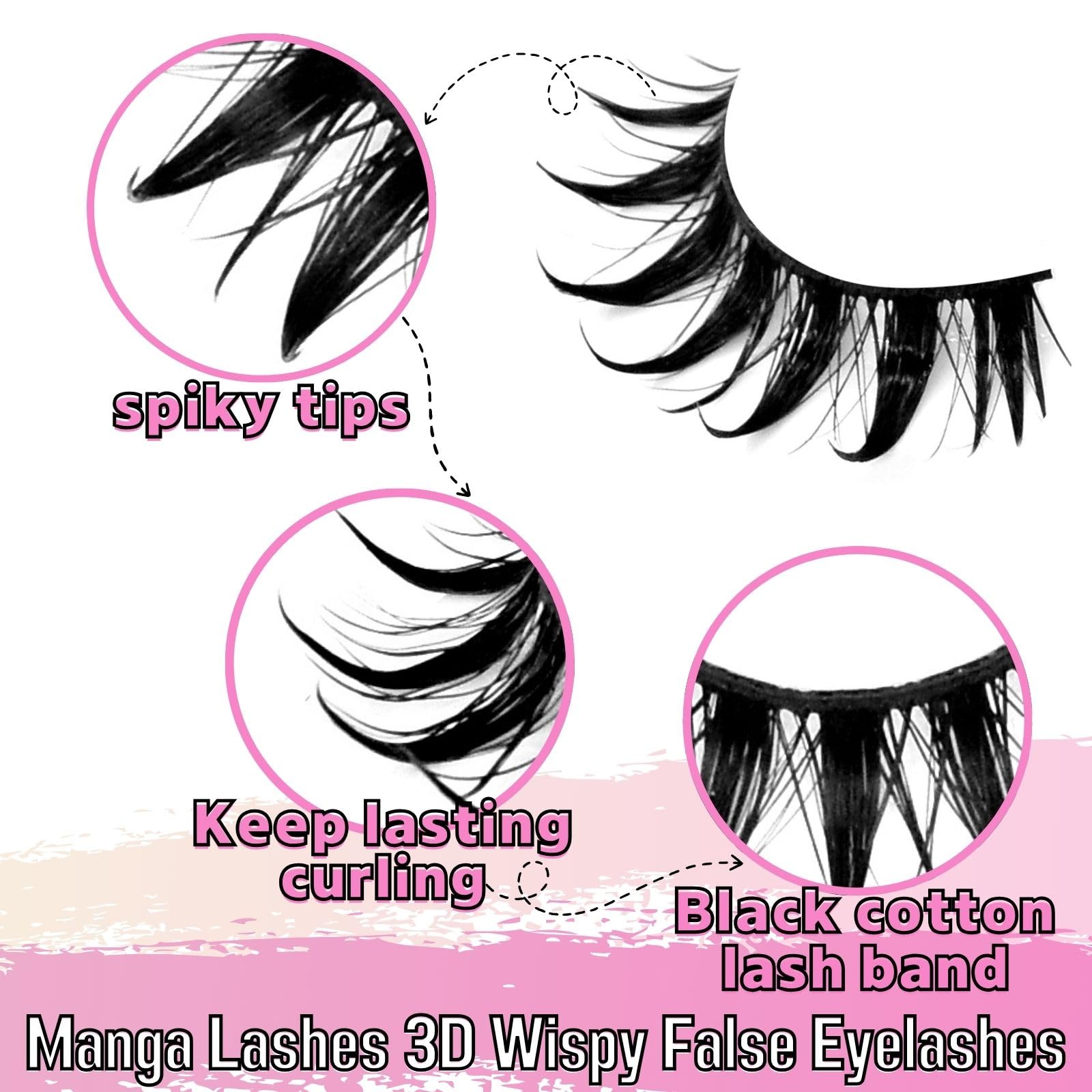 AUGENLI 16mm cosplay cat-eye lashes perfect for manga to Gothic styles.