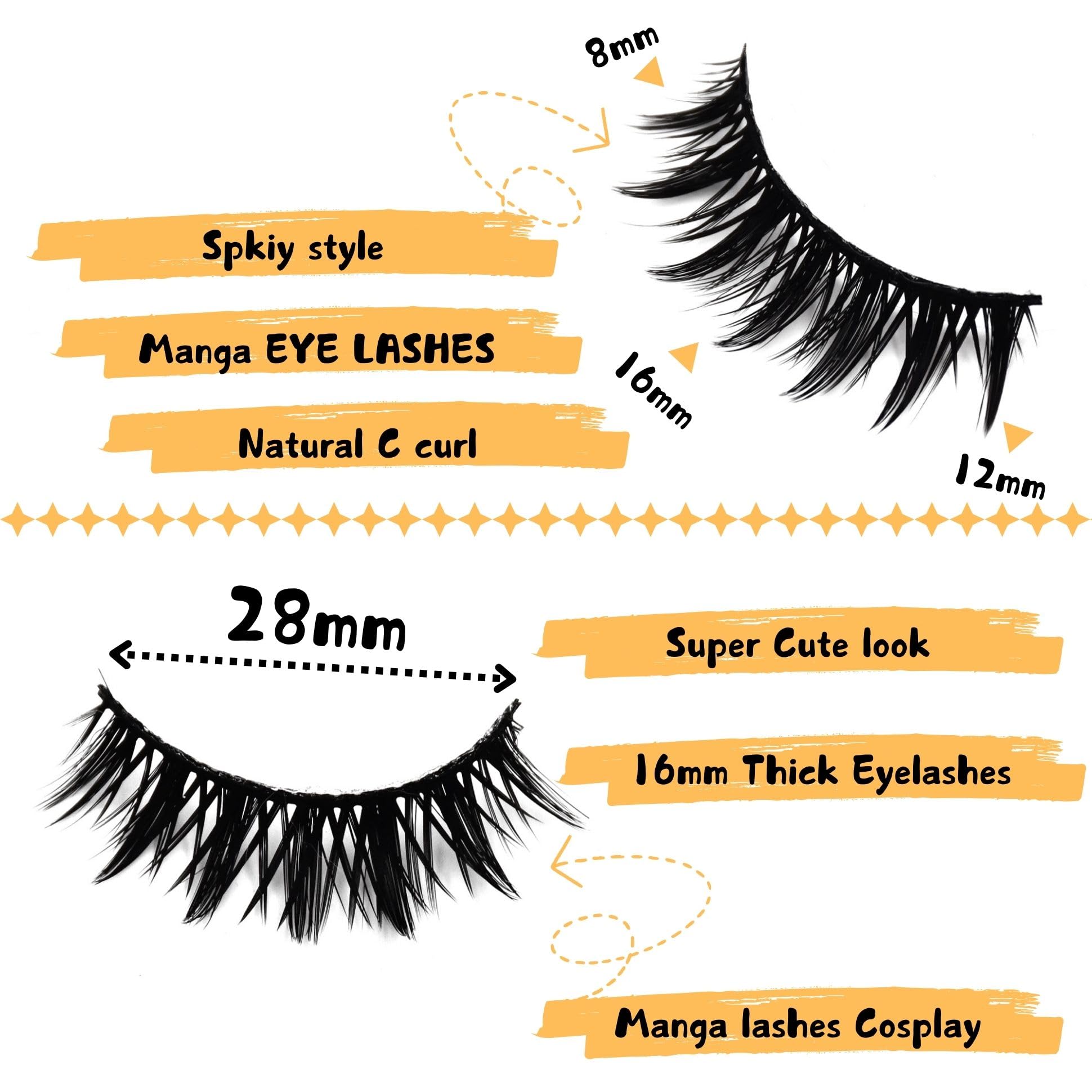 AUGENLI cosplay lashes with 3D effect for bold eyes