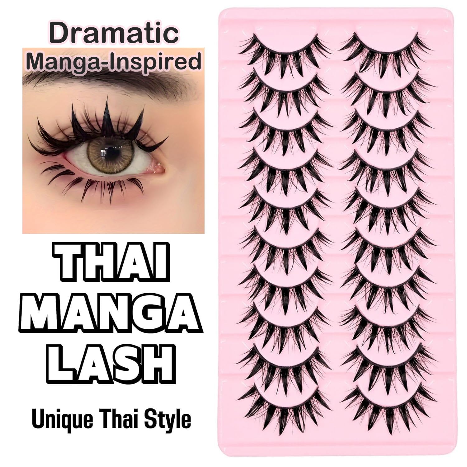 AUGENLI easy-application cosplay lashes are ideal for beginners and enthusiasts.