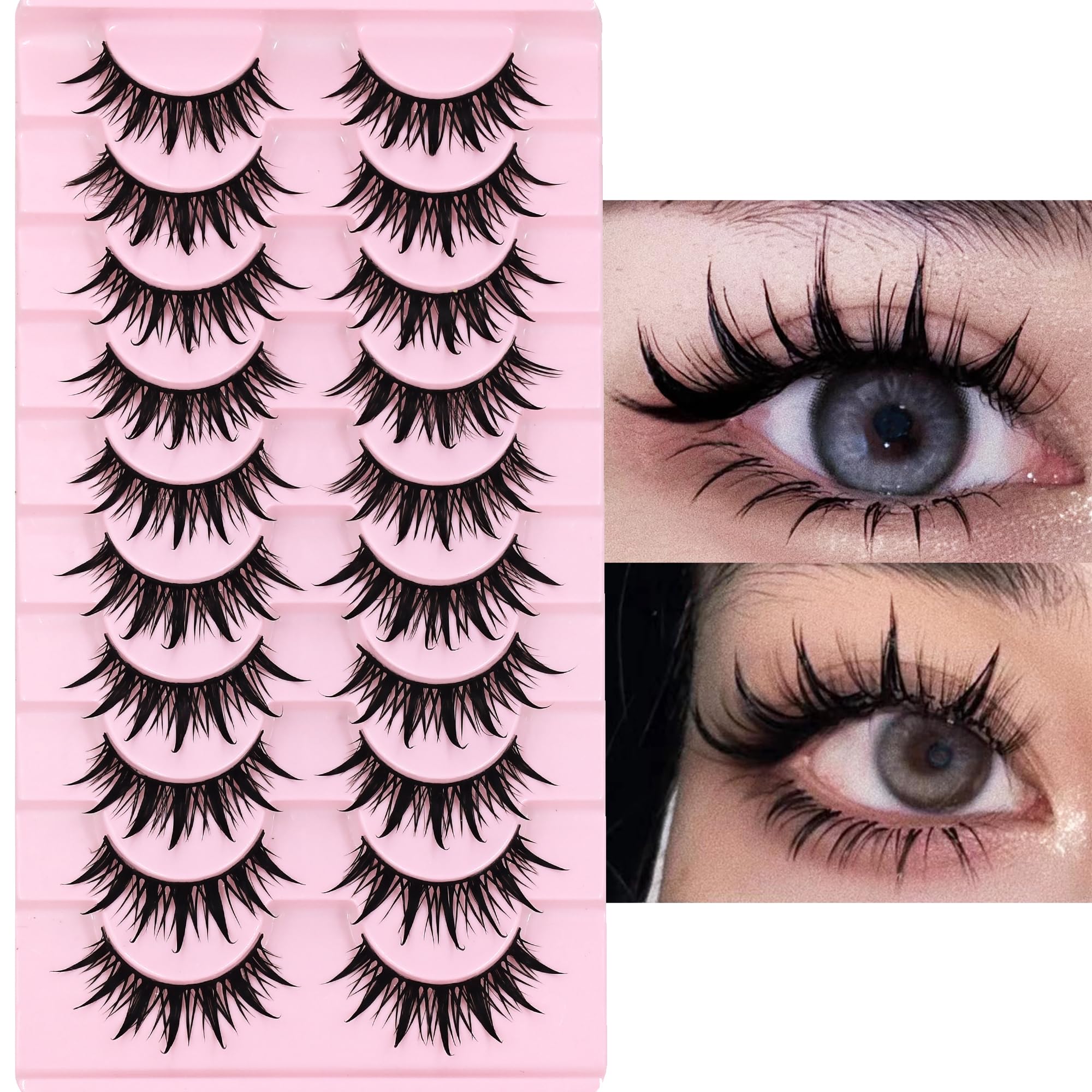 AUGENLI manga lashes 16mm pack for cosplay and daily wear