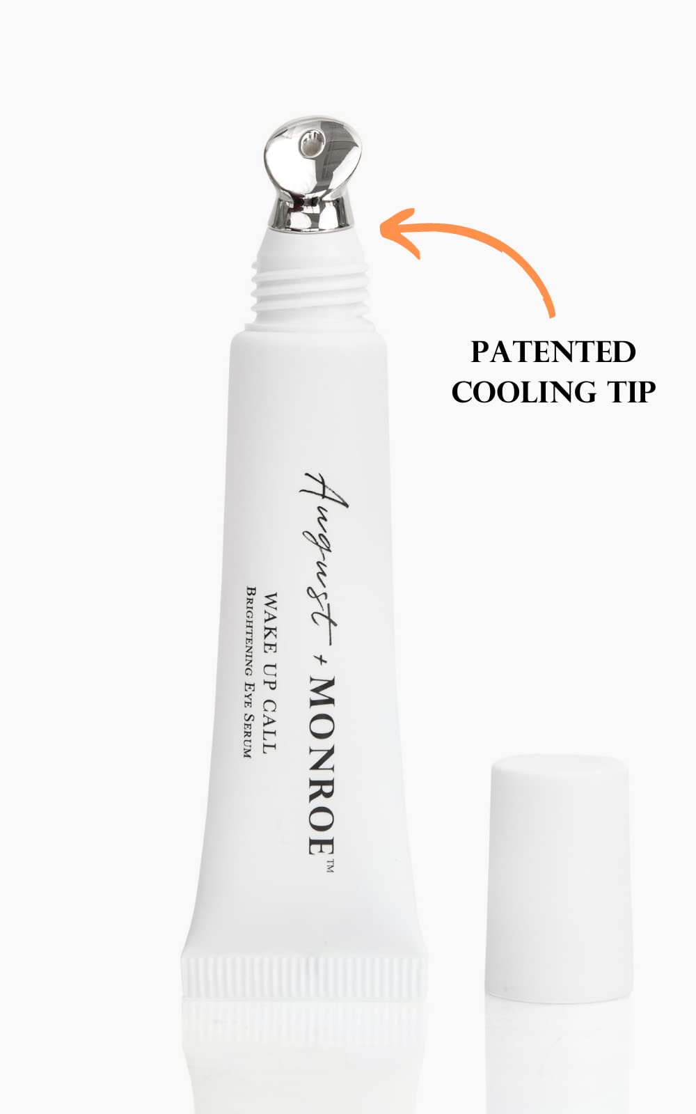Cooling applicator in use for under-eye de-puff with Wake Up Call