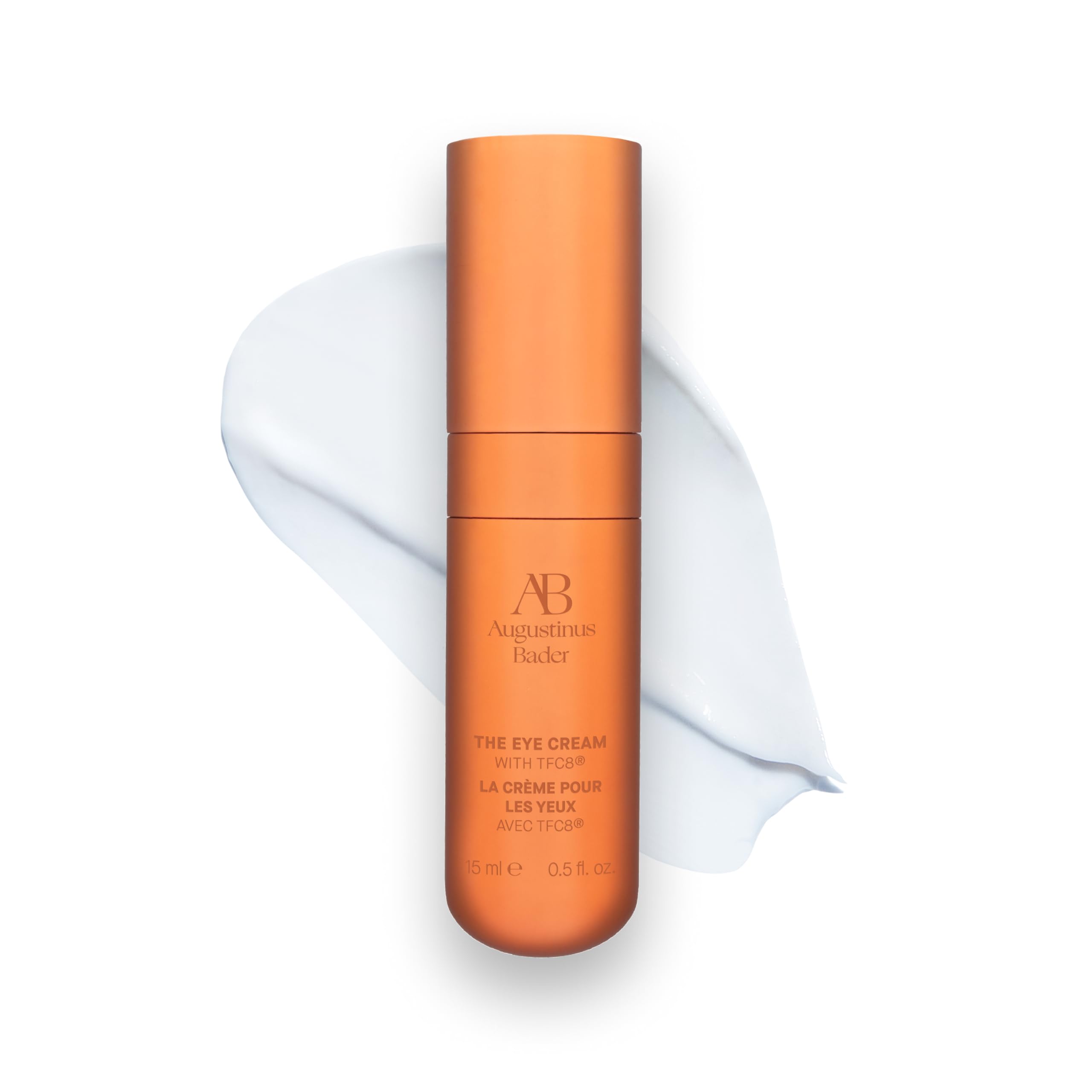 Augustinus Bader eye-cream jar close-up showing rich hydration for delicate eye skin.
