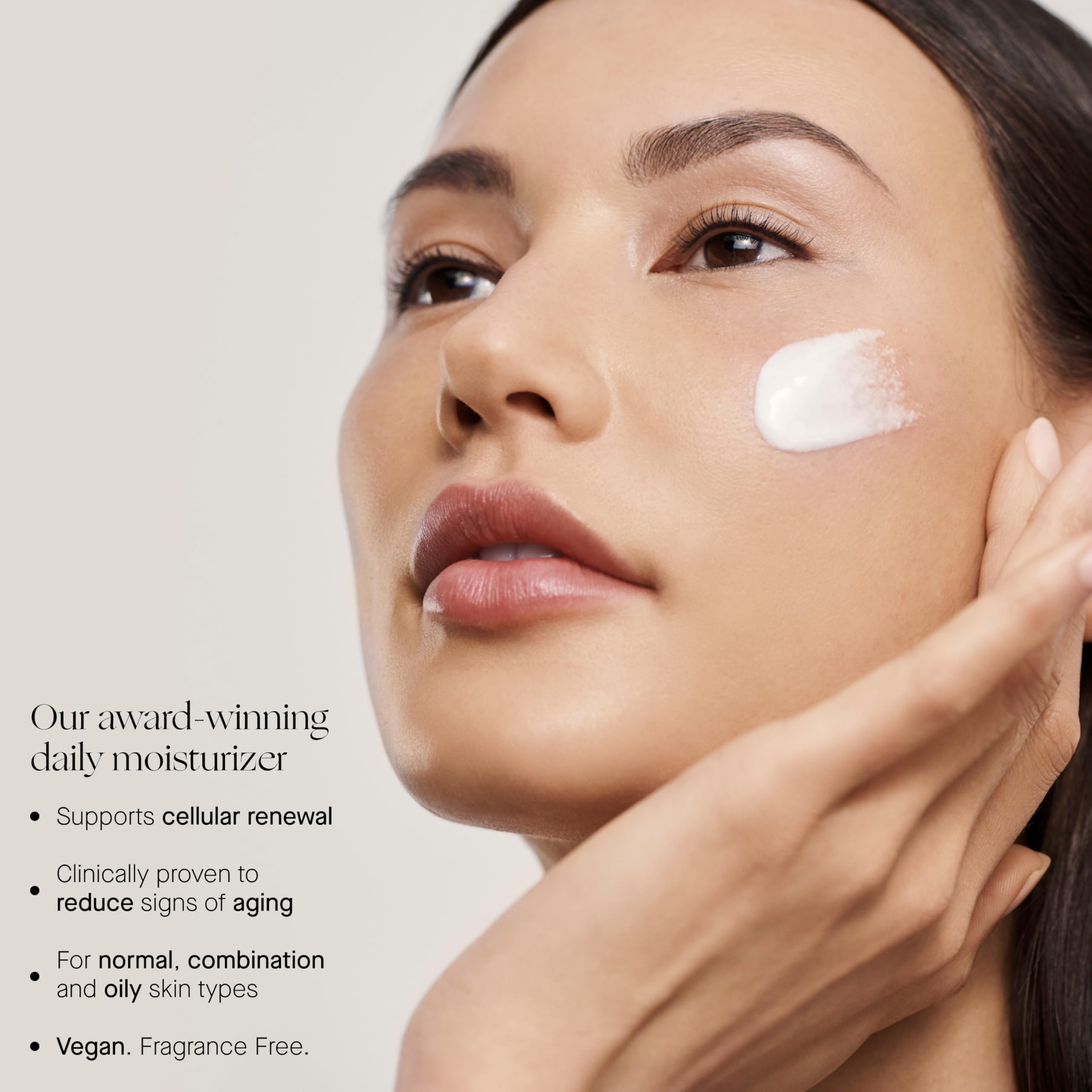 Texture swatch of Augustinus Bader The Cream highlighting creamy, absorbent formula