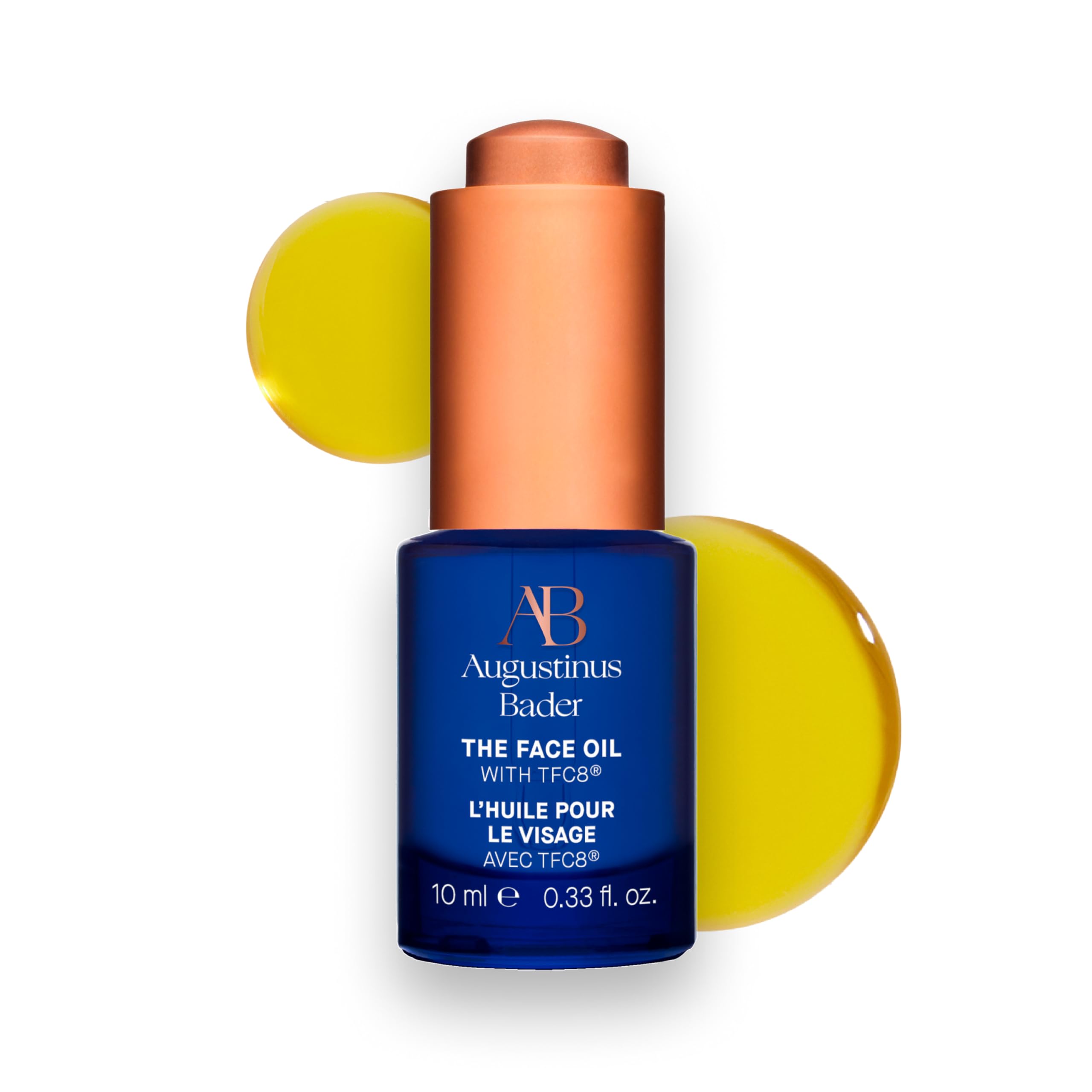 Augustinus Bader The Face Oil bottle close-up showing a silky, hydrating formula for radiant skin.