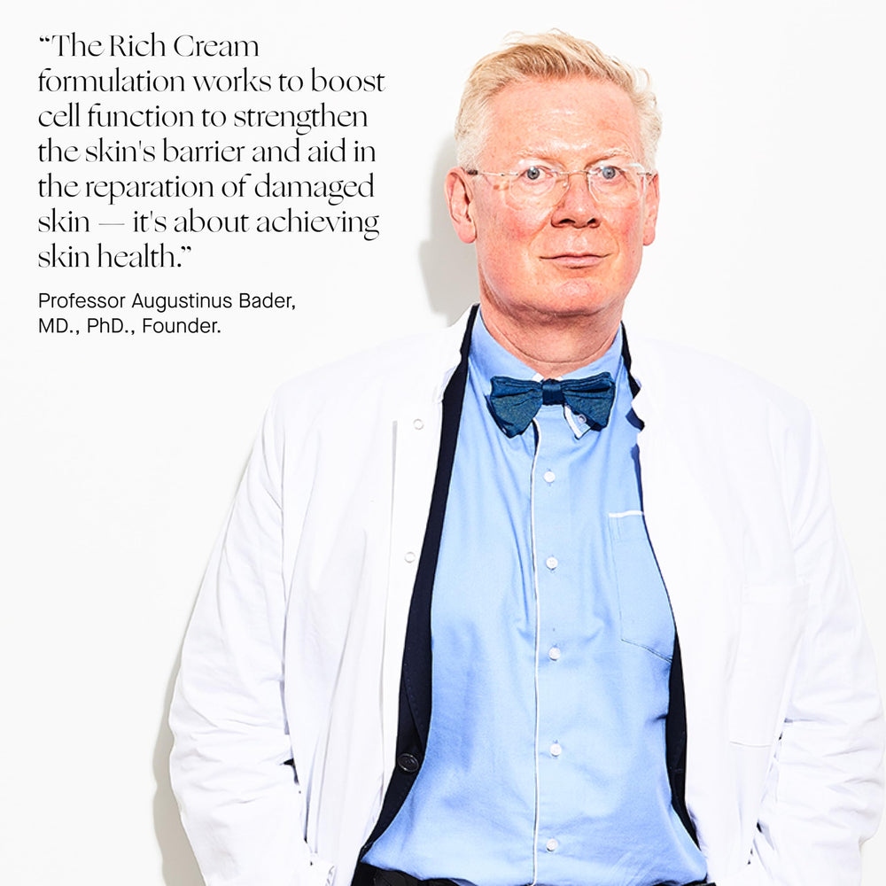 Augustinus Bader The Rich Cream ingredients montage emphasizing amino acids