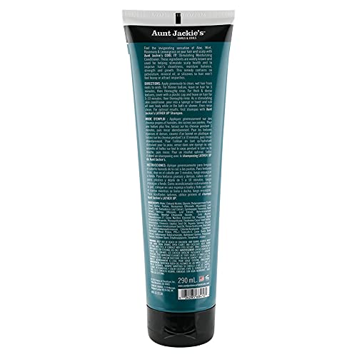 Aunt Jackie's Aloe & Mint bottle highlights rosemary and lemongrass scent