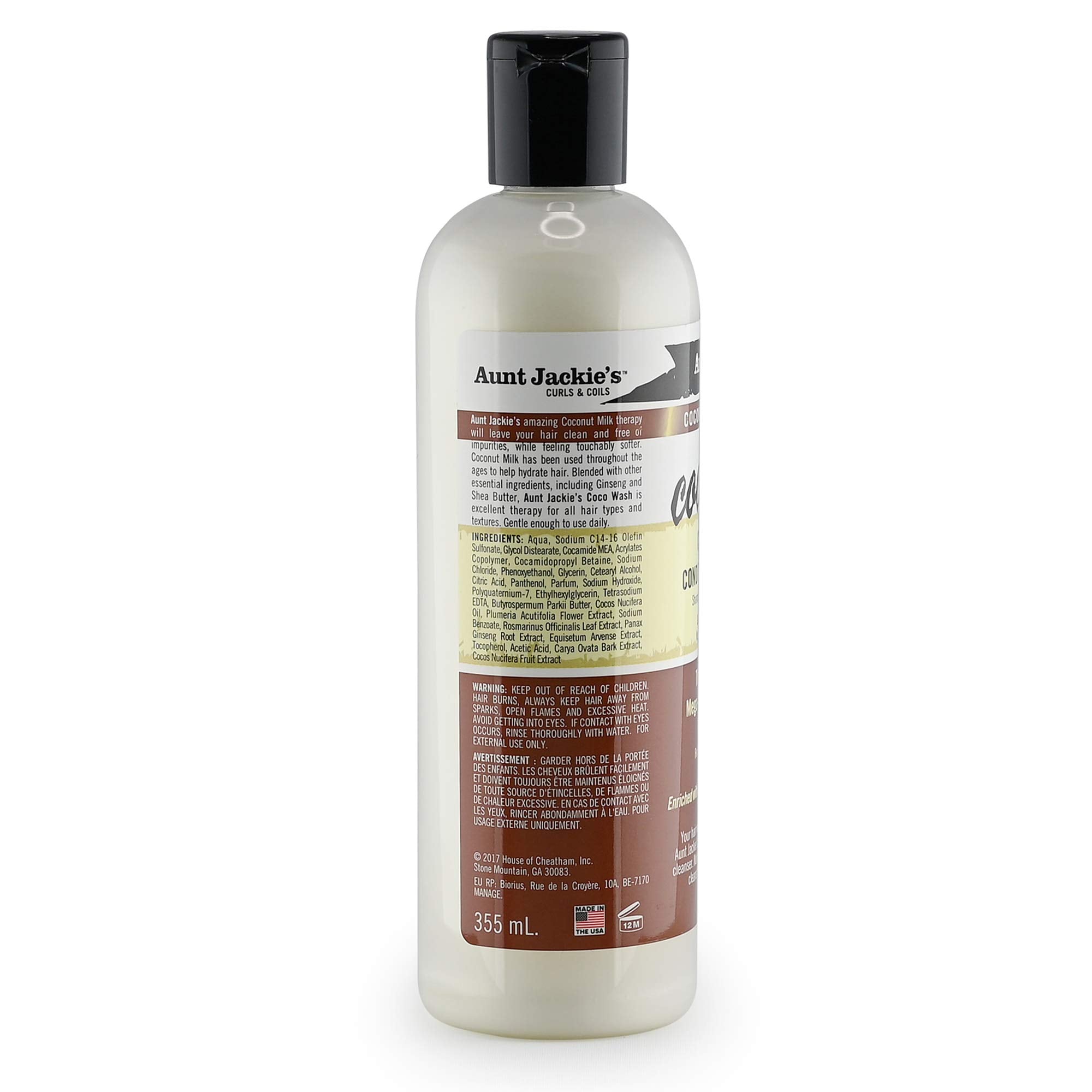 Aunt Jackie's co-wash formula on natural hair for gentle cleansing