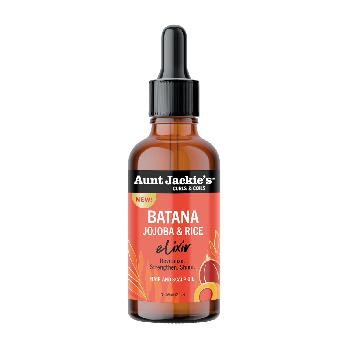 Aunt Jackie's Batana Oil bottle provides hydration for softer, shinier hair