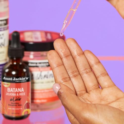 Close-up of Aunt Jackie's Batana Oil label with key ingredients