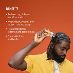 Aunt Jackie's Biotin Honey serum applied to nourish protective styles.