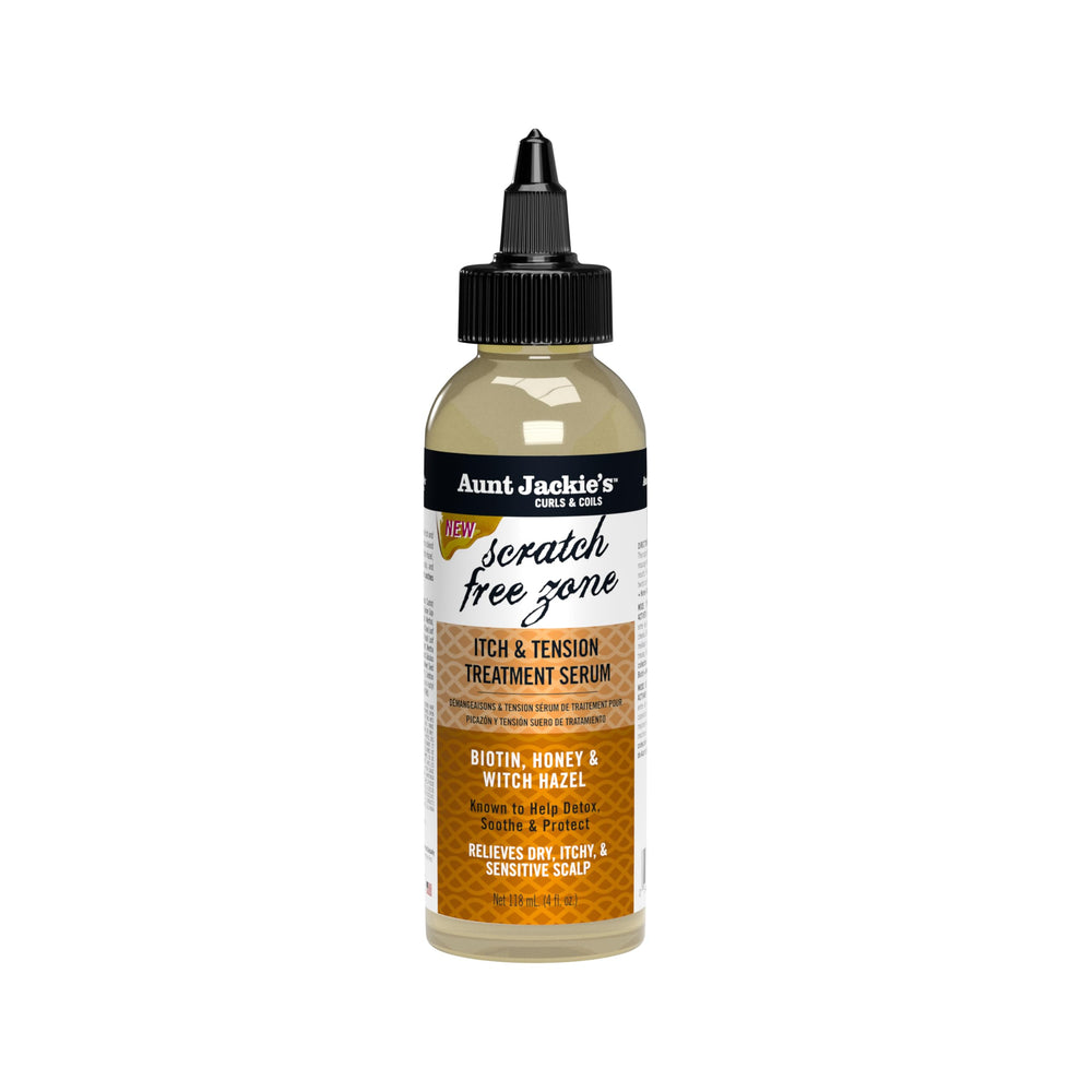 Aunt Jackie's Braid Twist Serum bottle shown for easy scalp application between parts.