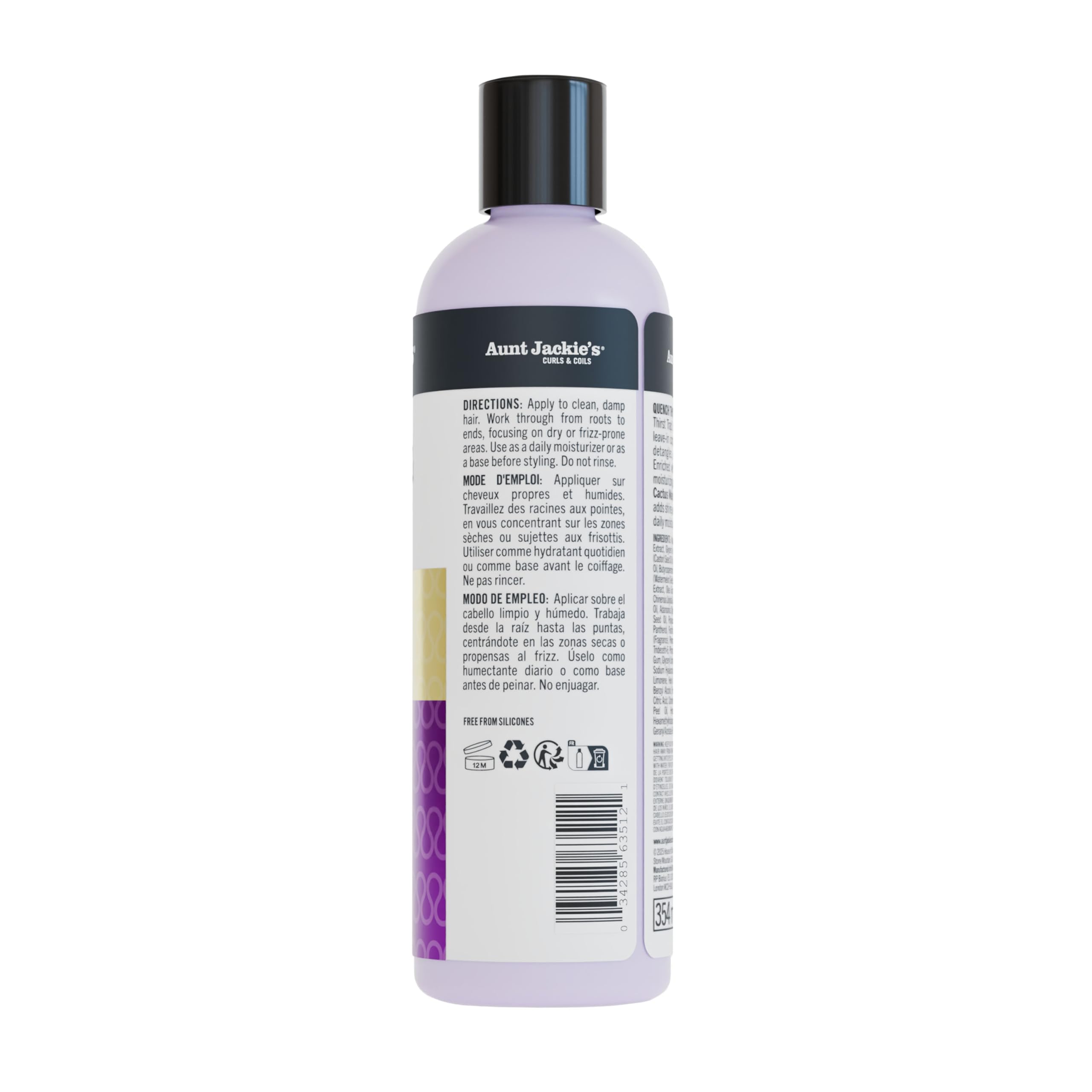 Aunt Jackie's Curl La La Milk showcases cactus water hydration for juicy curls