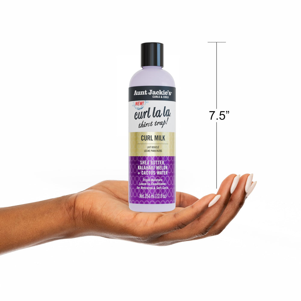Aunt Jackie's Curl La La Milk highlights fast‑absorbing kalahari melon for lightweight hydration