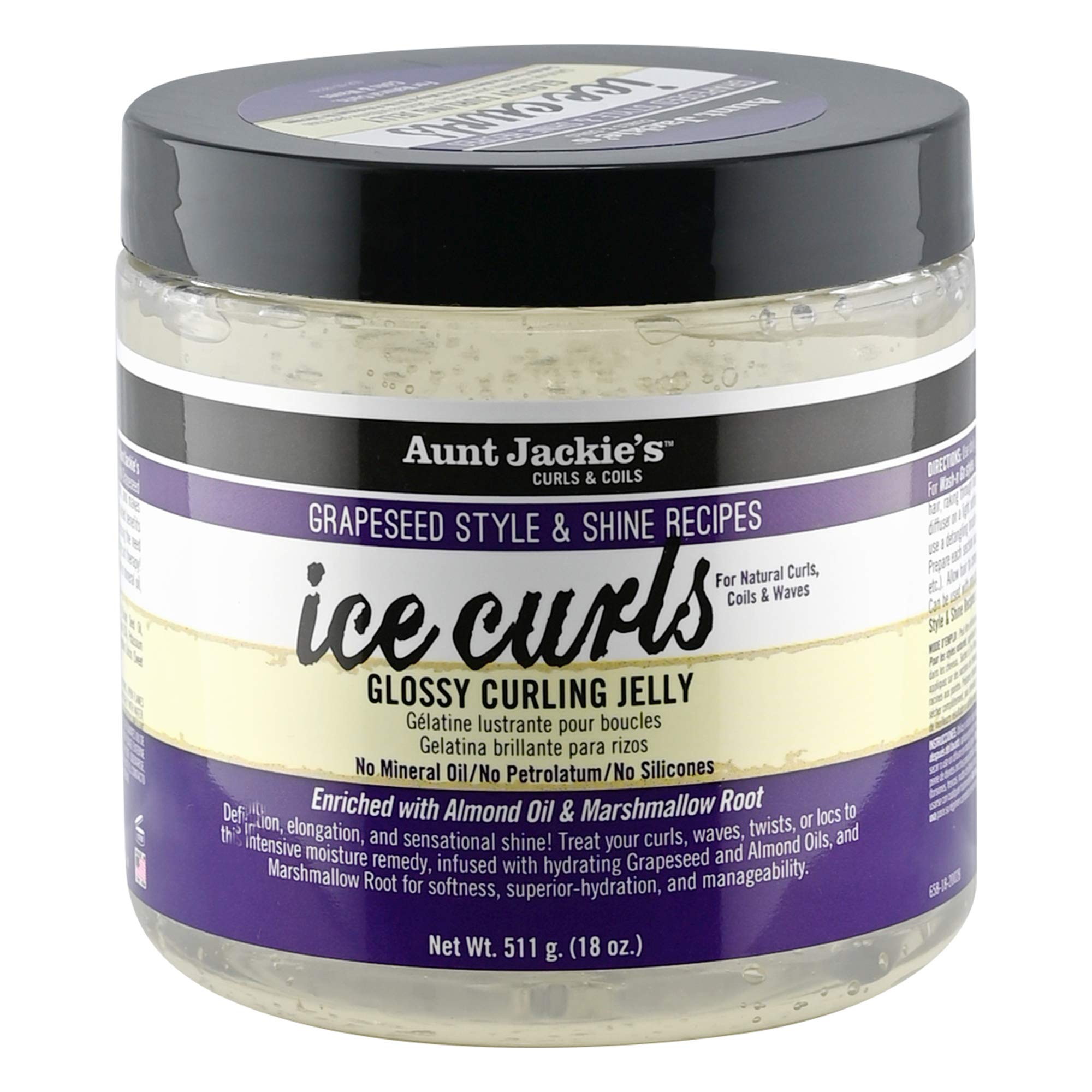 Aunt Jackie's Ice Curls Glossy Jelly bottle for hydrating styling.