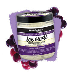 Texture on finger shows jelly's smooth formula for curl definition.