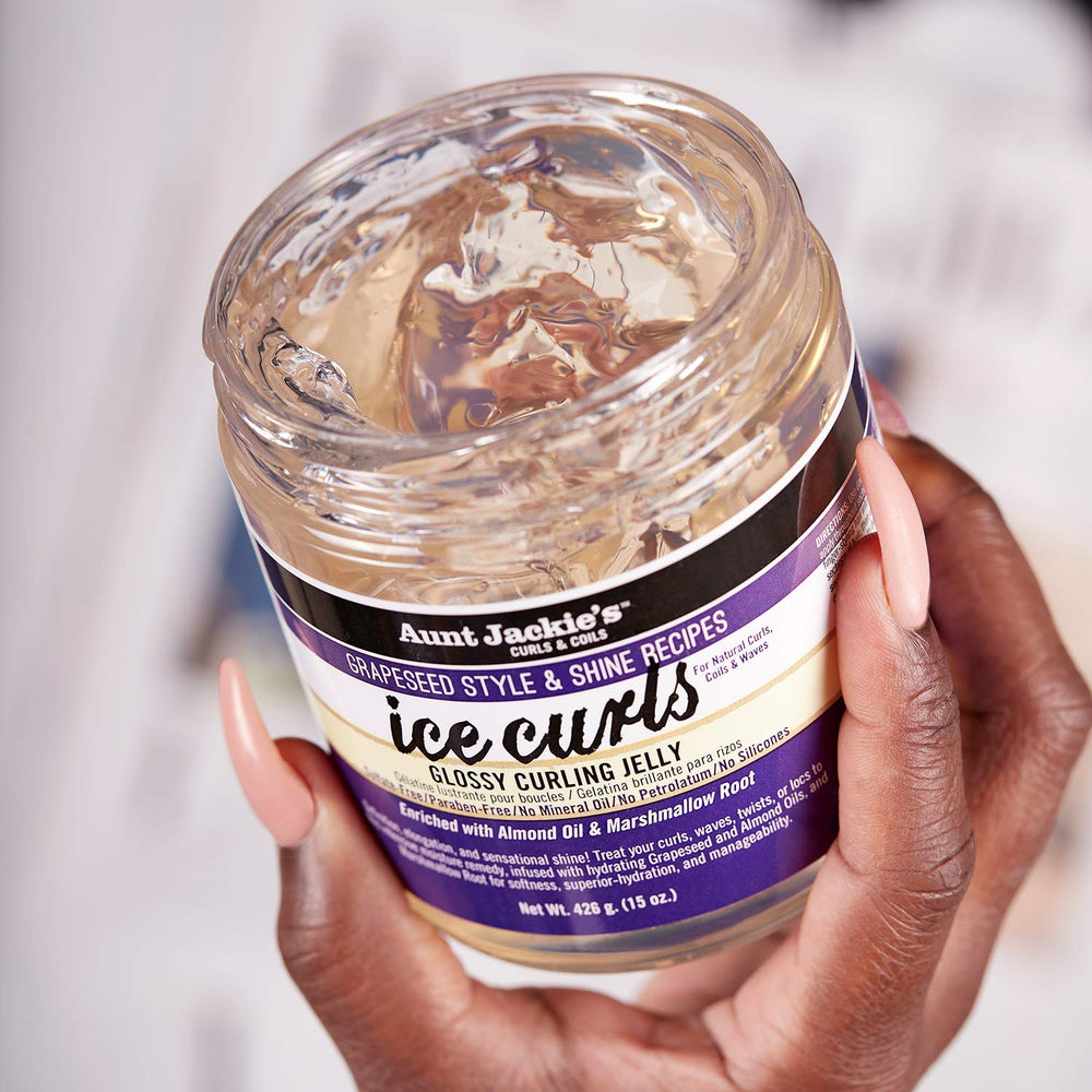 Defined waves and coils achieved with Ice Curls Glossy Jelly.