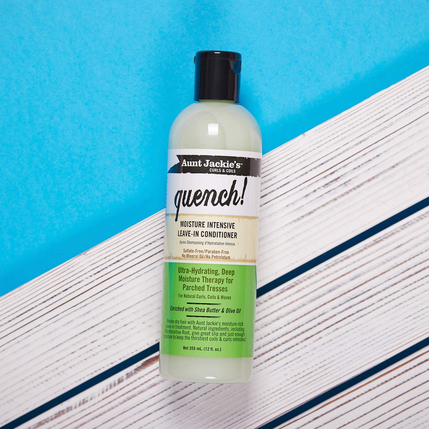 Marshmallow root infusion in Aunt Jackie's Quench Leave-In conditions curls.