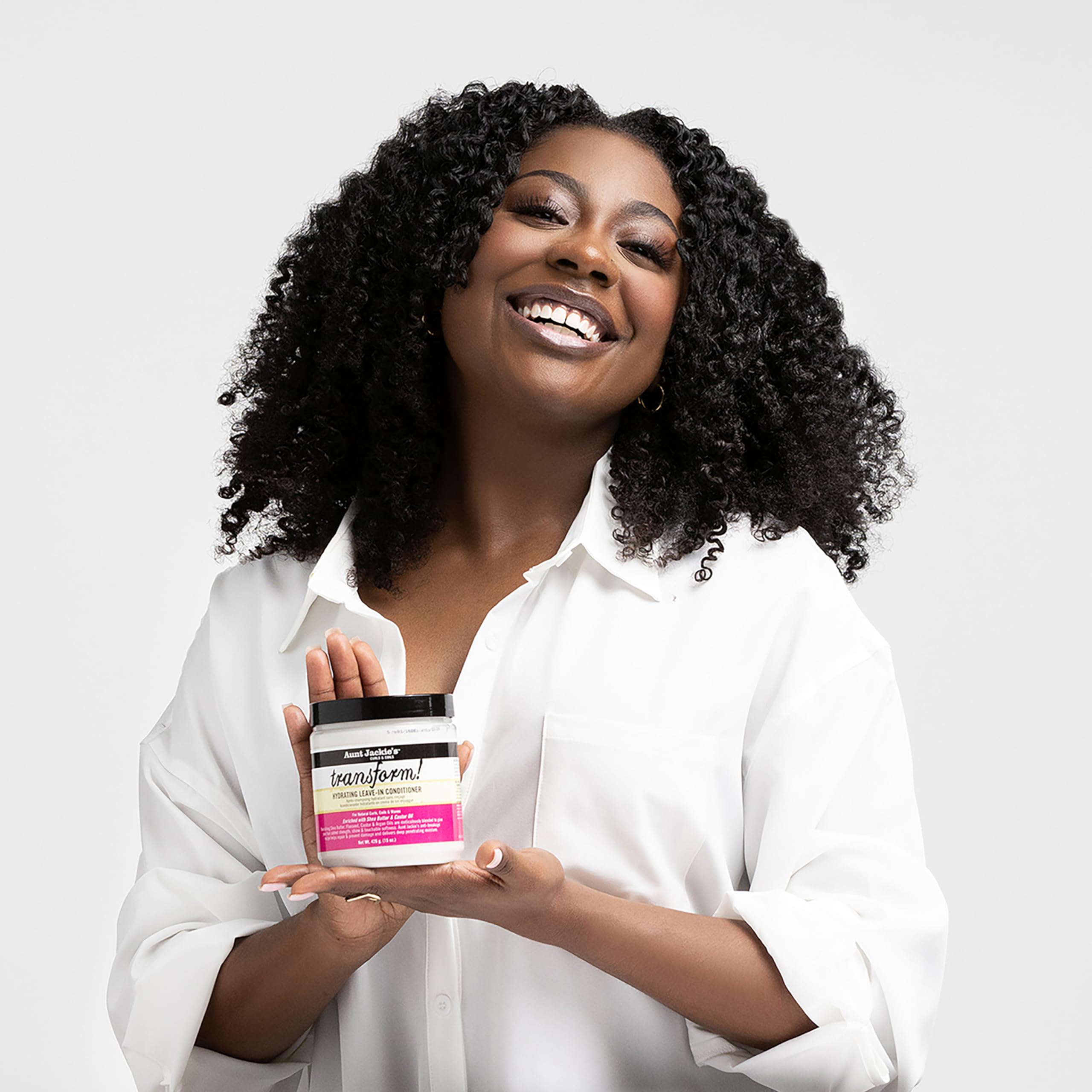 Argan oil bottle glows in Aunt Jackie's Transform for added shine.
