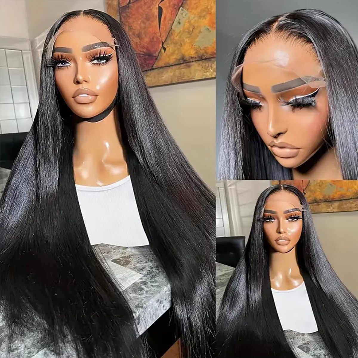 AUOU baby hairs detail enhances natural hairline on 13x6 wig
