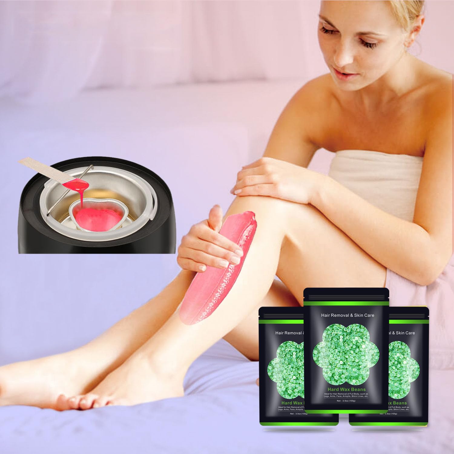 Auperwel facial and eyebrow wax beads for delicate areas
