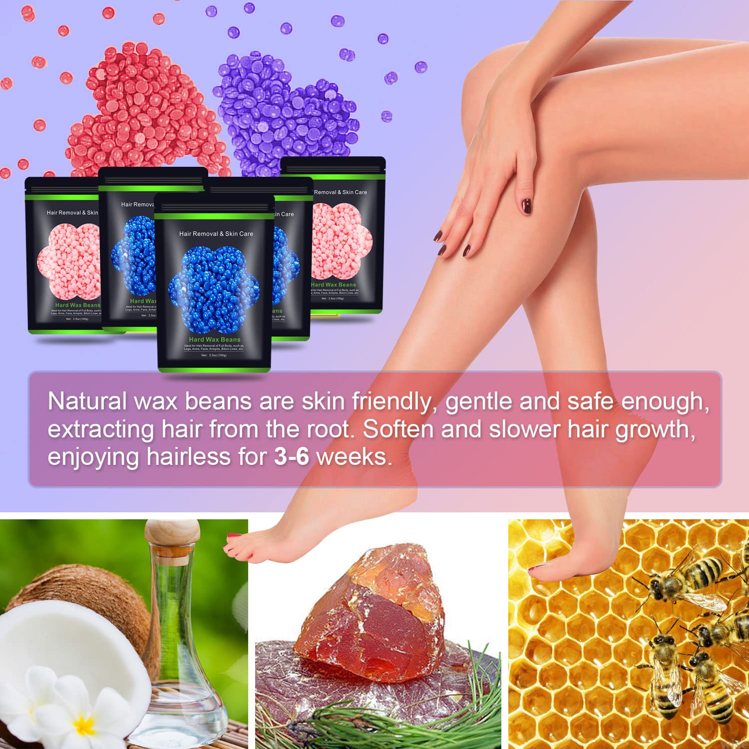 Auperwel hard wax beads for leg waxing with precision